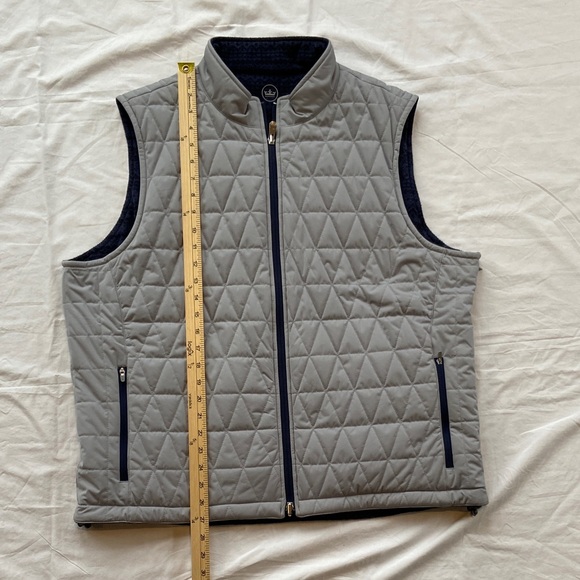Peter Millar Crown Sport Reversible Quilted Vest Mens XL Gray & Navy Blue - Picture 9 of 15
